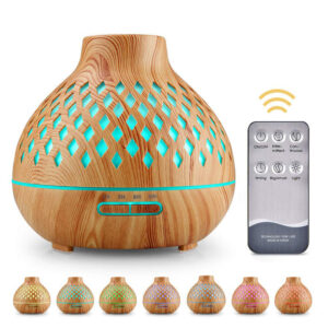 A wooden air purifier with a 1L tank and vibrant colours, designed to keep your environment fresh and humidified, while operating quietly.